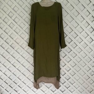 Zanzea Dress Size 6 Boho Maxi Loose Gauzy Lagenlook Peasant Layered Look